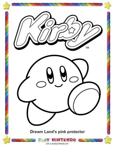 nintendo coloring pages|Kirby Nintendo Coloring Pages